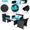 Costway 8PCS Patio Rattan Furniture Conversation Set Cushion Sofa Table Garden Turquoise\Navy\Black\Red